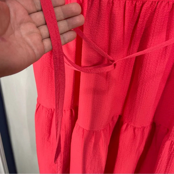 Calvin Klein Women's Flutter Sleeve V-Neck Gauze Dress Size 12 NWT Watermelon - Picture 11 of 16